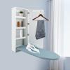 PIAOCAIYIN Wall Mounted Ironing Board, Multi-Functional Clothes Ironing Board Cabinet, White Ironing Board Wall Mount, Foldable Storage Shelve W/Recessed Handle, Built in Ironing Board for Home view 2