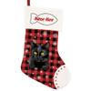 MALIHONG 1 Pack Christmas Stockings for Cat Custom Name Bombay Cat Christmas Tree Hanging Stocking Red Buffalo Plaid Snowflake Xmas Holiday Cat Lovers Gift 14.4" view 1