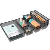 StorMiracle 10 PCS Drawer Organizer Set, 4 Varied Size Bathroom and kitchen Drawer cabinet organizer Trays, Clear Storage Bins for Makeup, Jewelry, Utensils and Gadgets, Black view 1