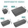 StorMiracle 10 PCS Drawer Organizer Set, 4 Varied Size Bathroom and kitchen Drawer cabinet organizer Trays, Clear Storage Bins for Makeup, Jewelry, Utensils and Gadgets, Black view 2