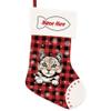 MALIHONG 1 Pack Christmas Stockings for Cat Custom Name American Curl Cat Christmas Tree Hanging Stocking Red Buffalo Plaid Snowflake Xmas Holiday Cat Lovers Gift 14.4" view 1