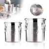 6L/12L Rice Bucket Household Sealed, 304 Stainless Steel Cereal Container, Metal Kitchen Airtight Canister Rice with Lid and Handles, Food Grade Storage Bucket for Rice, Flour, Cereral, Oil (6L) view 1
