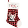MALIHONG 1 Pack Christmas Stockings for Cat Custom Name White Devon Rex Cat Christmas Tree Hanging Stocking Red Buffalo Plaid Snowflake Xmas Holiday Cat Lovers Gift 14.4" view 1