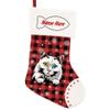 MALIHONG 1 Pack Christmas Stockings for Cat Custom Name Turkish Angora Cat Christmas Tree Hanging Stocking Red Buffalo Plaid Snowflake Xmas Holiday Cat Lovers Gift 14.4" view 1
