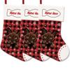 MALIHONG 3 Pack Christmas Stockings for Cat Custom Name Burmese Cat Christmas Tree Hanging Stocking Red Buffalo Plaid Snowflake Xmas Holiday Cat Lovers Gift 14.4" view 1