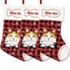 MALIHONG 3 Pack Christmas Stockings for Cat Custom Name Turkish Van Cat Christmas Tree Hanging Stocking Red Buffalo Plaid Snowflake Xmas Holiday Cat Lovers Gift 14.4" view 1