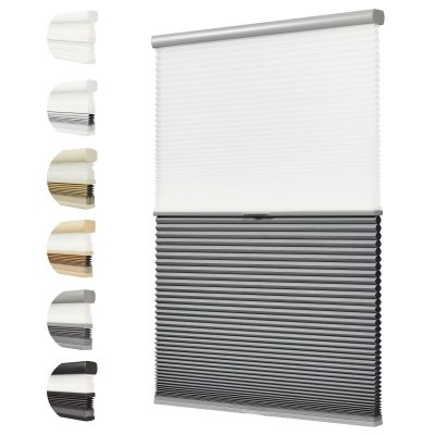 Persilux Top Down Bottom Up Blackout Cellular Cordless Shades & Blinds, Honeycomb Window Blinds for Windows with Sheer, Window Shades for Home, 1.5" Single Cell Door Blinds (33" W x 78" H, Grey)