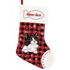 MALIHONG 1 Pack Christmas Stockings for Cat Custom Name Munchkin Cat Christmas Tree Hanging Stocking Red Buffalo Plaid Snowflake Xmas Holiday Cat Lovers Gift 14.4" view 1