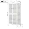 CuisinSmart Glass Display Cabinet with Doors, 4-Tier Adjustable Shelves and Feet Modern Bookshelf Cabinet Cold-Rolled Steel Storage Cabinet for Home Living Room Office-White view 2
