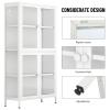 CuisinSmart Glass Display Cabinet with Doors, 4-Tier Adjustable Shelves and Feet Modern Bookshelf Cabinet Cold-Rolled Steel Storage Cabinet for Home Living Room Office-White view 4
