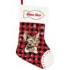 MALIHONG 1 Pack Christmas Stockings for Cat Custom Name Tabby Devon Rex Cat Christmas Tree Hanging Stocking Red Buffalo Plaid Snowflake Xmas Holiday Cat Lovers Gift 14.4" view 1