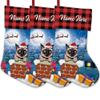 MALIHONG Personalized 3 Pack Christmas Stocking Brown Siamese Cat Santa Gift in Chimney Christmas Tree Hanging Stocking Gift Buffalo Plaid Family Holiday Xmas Party Christmas Decor 14.4" view 1