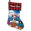 MALIHONG Personalized 1 Pack Christmas Stocking Nude Sphynx Cat Santa Gift in Chimney Christmas Tree Hanging Stocking Gift Buffalo Plaid Family Holiday Xmas Party Christmas Decor 14.4" view 1