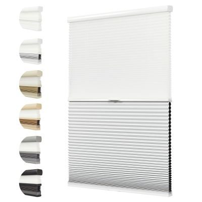 Persilux Top Down Bottom Up Blackout Cellular Cordless Shades, Honeycomb Window Blinds for Windows, Window Shades for Home, Insulated Door Blinds & Shades with Sheer (26" W x 78" H, White)