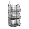 PUPPYCUTE Stackable Wire Storage Baskets for Kitchen Closet Pantry, Hanging Closet Organizers Storage Shelves Organization, Wall Mount Metal Basket Bins, Clothing Vegetable & Fruit Organizer 3 pcs view 1