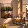 PUPPYCUTE Stackable Wire Storage Baskets for Kitchen Closet Pantry, Hanging Closet Organizers Storage Shelves Organization, Wall Mount Metal Basket Bins, Clothing Vegetable & Fruit Organizer 3 pcs view 3