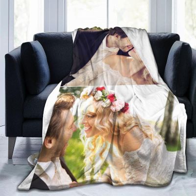BDUEYFU Custom Blanket with Text Picture Collage Customized Throw Blankets,Birthday Anniversary Wedding Personalized Halloween Christmas Couples Gifts for Boyfriend Girlfriend 54"x70" 2 Photo