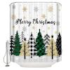 TocaHome Christmas Cloth Bathroom Shower Curtain Liner, Washable Durable Bath Curtain with Hooks, Xmas Tree Snowflake Textured Decorative Shower Curtains 72"x84" view 2