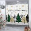 TocaHome Christmas Cloth Bathroom Shower Curtain Liner, Washable Durable Bath Curtain with Hooks, Xmas Tree Snowflake Textured Decorative Shower Curtains 72"x84" view 3