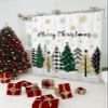 TocaHome Christmas Cloth Bathroom Shower Curtain Liner, Washable Durable Bath Curtain with Hooks, Xmas Tree Snowflake Textured Decorative Shower Curtains 72"x84" view 4