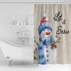 TocaHome Christmas Cloth Bathroom Shower Curtain Liner, Washable Durable Bath Curtain with Hooks, Xmas Tree Snowman Snowflake Bird Textured Decorative Shower Curtains 36"x78" view 1