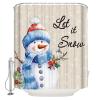 TocaHome Christmas Cloth Bathroom Shower Curtain Liner, Washable Durable Bath Curtain with Hooks, Xmas Tree Snowman Snowflake Bird Textured Decorative Shower Curtains 36"x78" view 2
