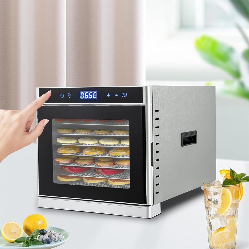 food dehydrator Food Dehydrator, 700W Food Dehydrator Machine for Food, Herbs, Meat, 8 Stainless Steel Trays, 24H Timer, 167F Temperature Control, Large Drying Space with 8.11