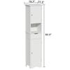 ChooChoo 67" Tall Bathroom Storage Cabinet Freestanding with Adjustable Shelves, Narrow Storage Linen Cabinet with 2 Doors and 1 Drawers for Bathroom, Living Room, Kitchen, White view 2