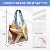 AdaNti Starfish Coral and Seashell print Canvas Tote Bags For Women Large Capacity Reusable Grocery Bags Shoulder Bag For Work Outdoor Travel view 4