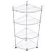 Zokeke 4-Layer Plastic Coated Triangular Corner Shelf, Heavy Duty Corner Shelf Stand Organizer for Kitchen Countertop Bedroom Bathroom White, 12.6 x 12.6 x 31.89in view 1