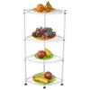 Zokeke 4-Layer Plastic Coated Triangular Corner Shelf, Heavy Duty Corner Shelf Stand Organizer for Kitchen Countertop Bedroom Bathroom White, 12.6 x 12.6 x 31.89in view 2