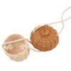 Rattan Woven Basket, Acorn Shape Rattan Storage Basket, Wall Hanging Basket, Hand Woven Decorative Acorn Shaped Basket Bag for Boys Girls Photography Props(Small Shoulder Bag) view 3