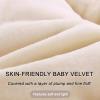 Baby Velvet Bed Headboard Slipcover Queen King Full Twin, Bed Headboard Cover Cotton Filling Short Plush Upholstered Stretch Bed Head Cover for Bedroom Dcor Head Board Protector(140cm,Cream White) view 3