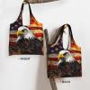AdaNti American Flag Fire Eagle print Canvas Tote Bags For Women Large Capacity Reusable Grocery Bags Shoulder Bag For Work Outdoor Travel view 3