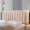 Crystal Velvet Bed Headboard Covers Short Plush Upholstered Stretch Bed Head Cover Bed Headboard Slipcover Double Single Queen King Head Board Dustproof Protector for Bedroom Dcor(200cm,Pink) view 1