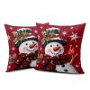 Cryfox Christmas Snowman Throw Pillow Cover Winter Snow Pillow Cases Cotton Pillowcase Pillow Covers Standard Size Set of 2 Holiday Cushion Case Decoration for Couch Bed Sofa 18x18 inch view 1