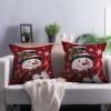 Cryfox Christmas Snowman Throw Pillow Cover Winter Snow Pillow Cases Cotton Pillowcase Pillow Covers Standard Size Set of 2 Holiday Cushion Case Decoration for Couch Bed Sofa 18x18 inch view 2