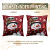 Cryfox Christmas Snowman Throw Pillow Cover Winter Snow Pillow Cases Cotton Pillowcase Pillow Covers Standard Size Set of 2 Holiday Cushion Case Decoration for Couch Bed Sofa 18x18 inch view 3