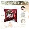 Cryfox Christmas Snowman Throw Pillow Cover Winter Snow Pillow Cases Cotton Pillowcase Pillow Covers Standard Size Set of 2 Holiday Cushion Case Decoration for Couch Bed Sofa 18x18 inch view 4