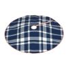 DKJlitter Christmas Tree Skirt, Rustic Navy Blue Tartan Plaid Xmas Tree Skirts Mat Farmhouse Rustic Xmas Holiday Indoor Party Outdoor Decoration 30 inches view 3