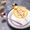 Stainless Steel Spoon, Coffee Spoon, Golden Round Spoon, Bird's Nest Soup, Honey Dessert Stirring Spoon, 2 Spoons view 3