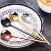 Stainless Steel Spoon, Coffee Spoon, Golden Round Spoon, Bird's Nest Soup, Honey Dessert Stirring Spoon, 2 Spoons view 4
