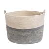 Zerodeko Woven Rope Laundry Basket Handle Versatile Storage Organizer for Essentials Toys Clothes and Sundry Items for Home Bedroom and Bathroom White view 1