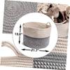 Zerodeko Woven Rope Laundry Basket Handle Versatile Storage Organizer for Essentials Toys Clothes and Sundry Items for Home Bedroom and Bathroom White view 3