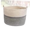 Zerodeko Woven Rope Laundry Basket Handle Versatile Storage Organizer for Essentials Toys Clothes and Sundry Items for Home Bedroom and Bathroom White view 4