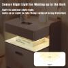 WZDHYYWS Smart Nightstand, Smart Table with Wireless Charging/LED Light, Modern Nightstand with Speaker/Fingerprint Lock, Living Room Bedroom Side Table.,Gray,w50cm/19.7in view 4