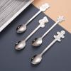 4Pcs Christmas Spoon Set,Stainless Steel Coffee Spoon Set with Gift Box for Dessert Cake Tea Coffee Sugar Dessert, Nice Christmas Gift(Silver) view 2
