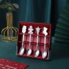 4Pcs Christmas Spoon Set,Stainless Steel Coffee Spoon Set with Gift Box for Dessert Cake Tea Coffee Sugar Dessert, Nice Christmas Gift(Silver) view 4