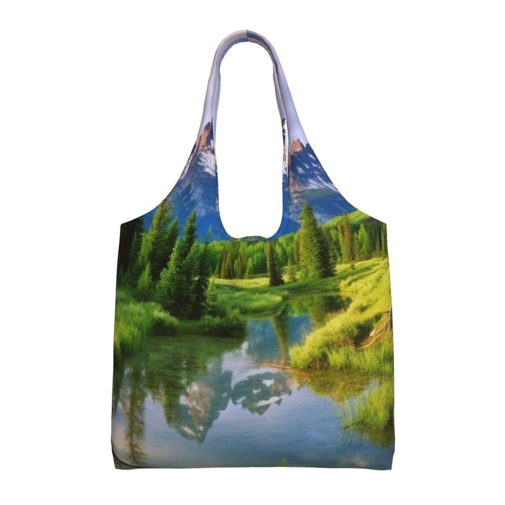 AdaNti National Park print Canvas Tote Bags For Women Large Capacity Reusable Grocery Bags Shoulder Bag For Work Outdoor Travel