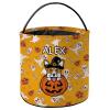 KafePross Personalized Halloween Trick or Treat Bag Smiling Corgi Dog Halloween Ghost Pumpkin Decor Basket Candy Gifts Bucket for Kids 9 x 9.8 Inch Yellow view 1